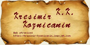 Krešimir Kozničanin vizit kartica